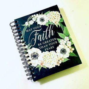 Faith Greater Than Fear Writing Journal Black Floral Book